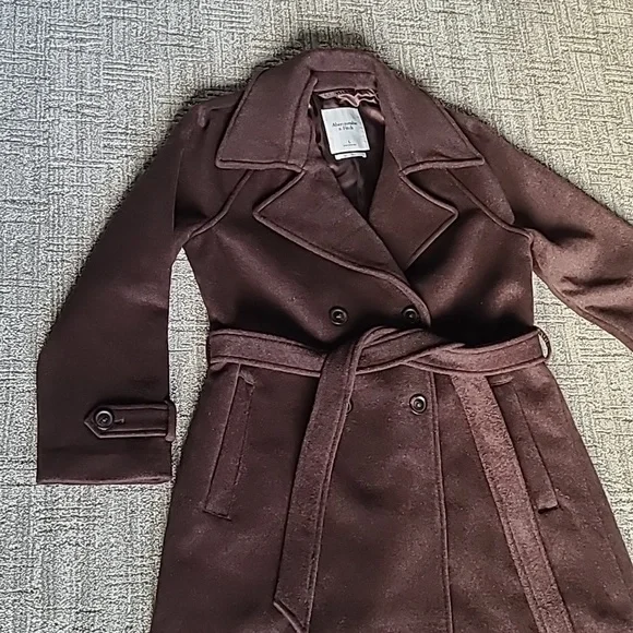 Abercrombie & Fitch Double-Breasted Wool-blend Coat in Dark Coffee - Picture 5 of 12